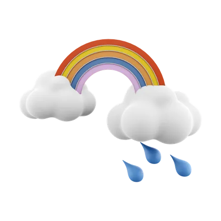 Arc en ciel de pluie  3D Icon