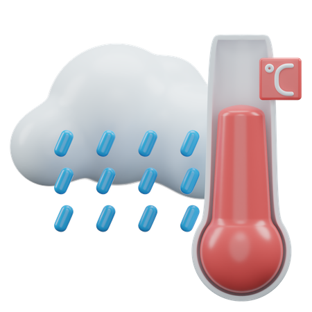 Température de la pluie en degrés Celsius  3D Icon