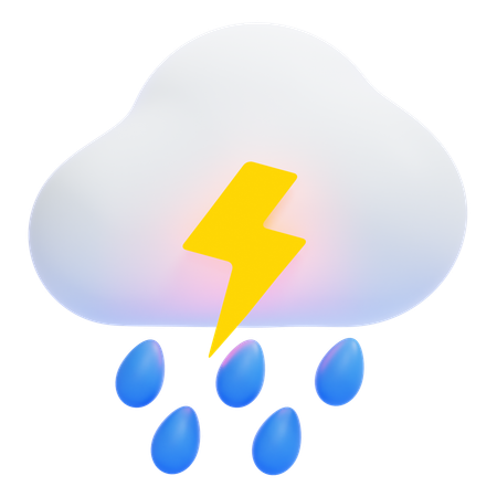 Pluie et orage  3D Icon