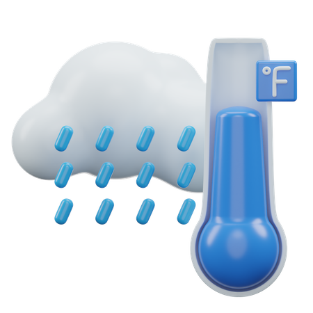 Température de la pluie Fahrenheit  3D Icon