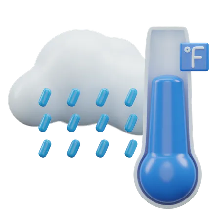 Température de la pluie Fahrenheit  3D Icon