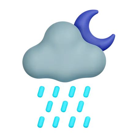 Pluie la nuit  3D Icon