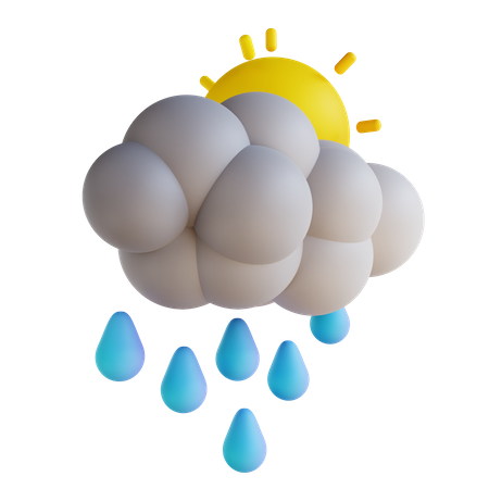 Pluie légère  3D Illustration