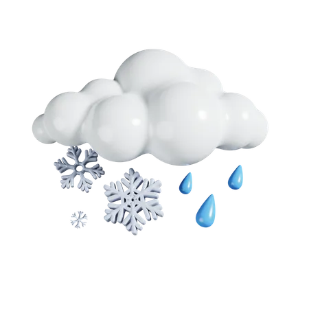 Pluie de neige  3D Illustration