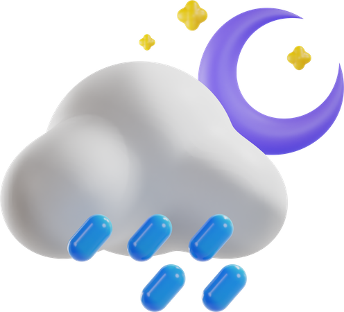 Pluie nocturne  3D Icon