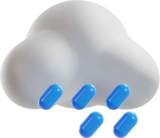 Pluie nuageuse  3D Icon