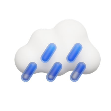 Pluie nuageuse  3D Icon
