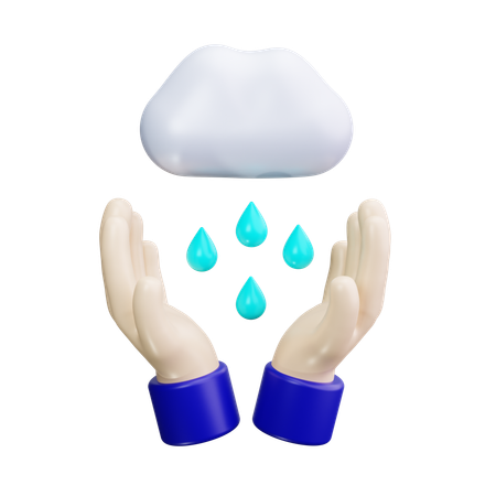 Pluie nuageuse  3D Icon