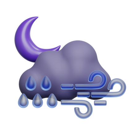 Pluie venteuse  3D Icon