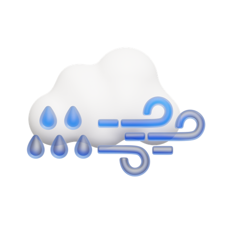 Pluie venteuse  3D Icon