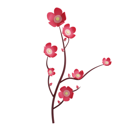 Plum Blossom  3D Illustration