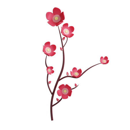 Plum Blossom 3D Illustration