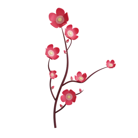 Plum Blossom  3D Illustration