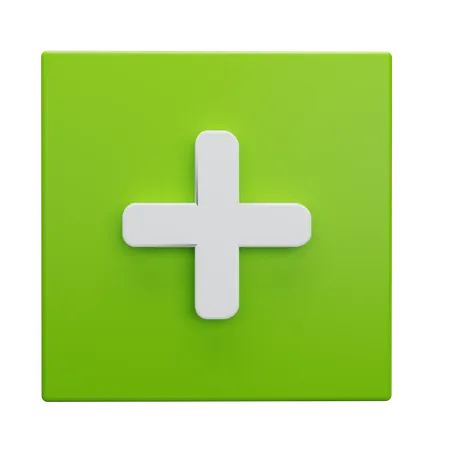 Plus Button  3D Icon