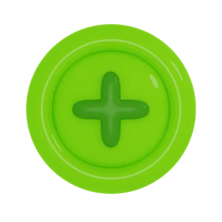 Plus Button  3D Icon