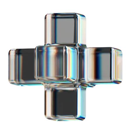 Plus Cube Abstract Shape  3D Icon