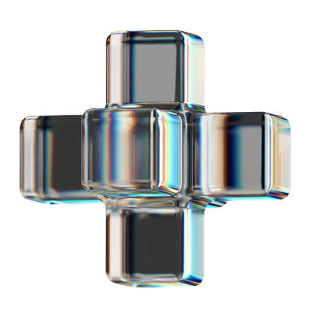 Plus forme abstraite de cube  3D Icon