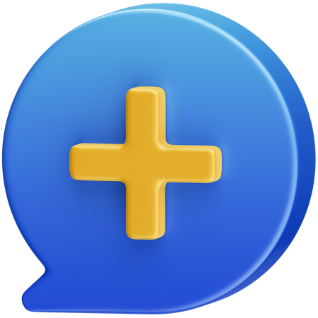 Plus Message  3D Icon