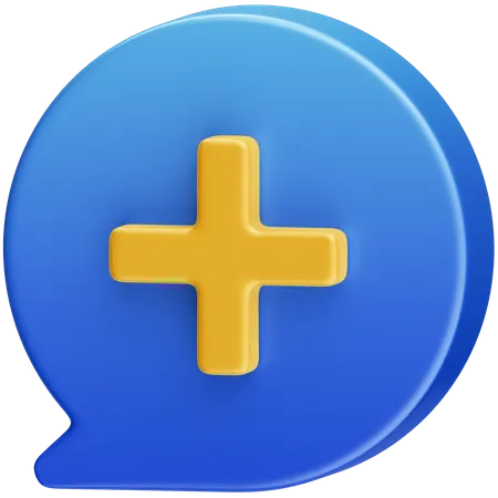 Plus Message  3D Icon