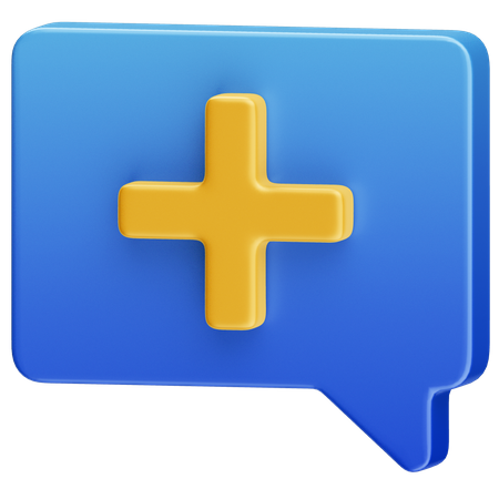 Plus Message  3D Icon