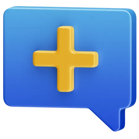 Plus Message  3D Icon