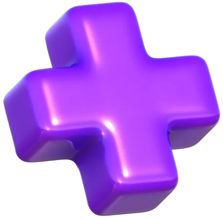 Plus Sign Geometric Harmony Abstract Shape  3D Icon