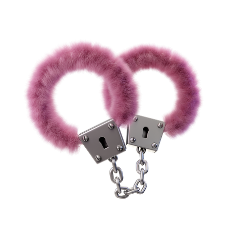 Plush Handcuffs  3D Illustration