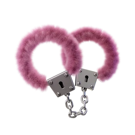 Plush Handcuffs  3D Illustration