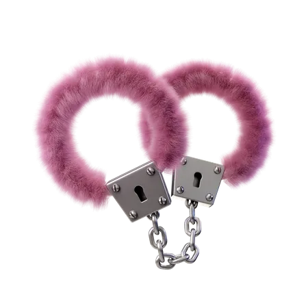 Plush Handcuffs 3D Illustration