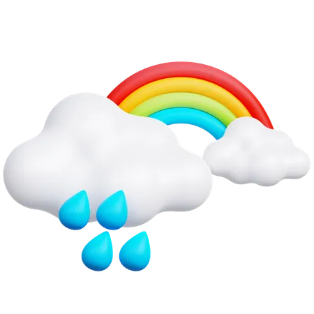 Arc en ciel pluvieux  3D Icon