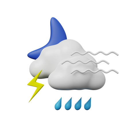 Pluvieux et orageux  3D Illustration