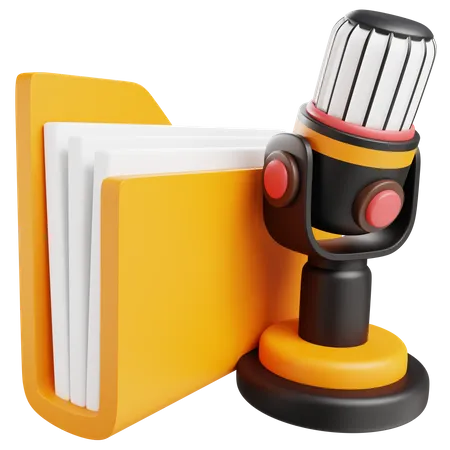 Poadcast Folder  3D Icon