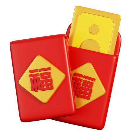 Angpao de poche rouge  3D Icon