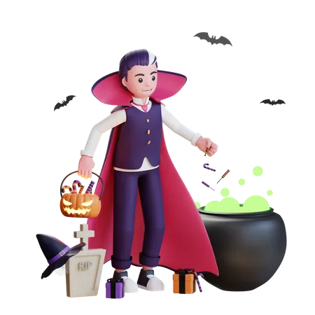 Poción para hacer vampiros  3D Illustration