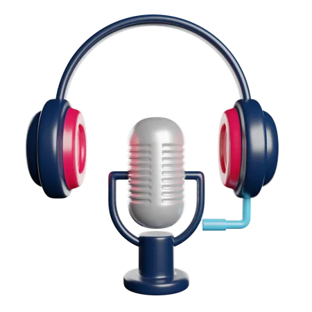 Podcast Microphone Audio 3D Icon