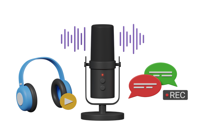 Podcast  3D Icon