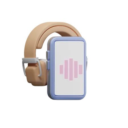 Cell Phone Headphones 3 D Illustration 3D Icon