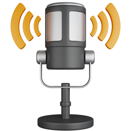 3 D Icon Illustration Broadcast Microphone Podcast 3D Icon