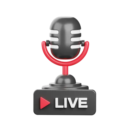 Podcast ao vivo  3D Icon