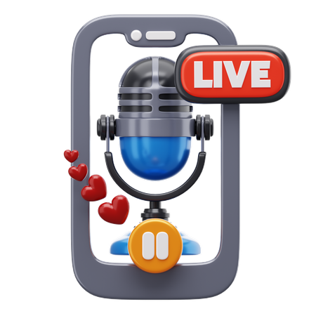 Podcast ao vivo  3D Icon