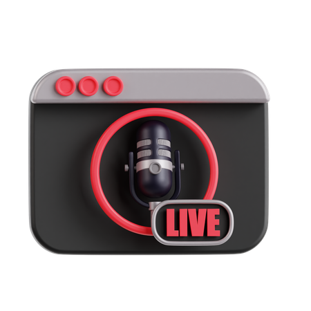 Podcast ao vivo  3D Icon