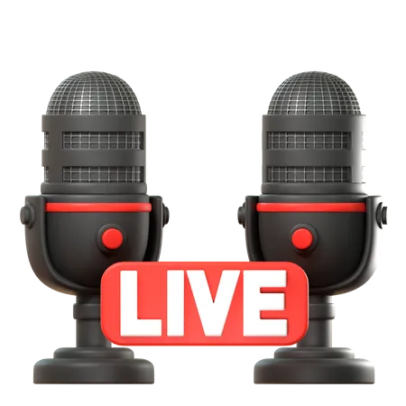 Podcast ao vivo 2  3D Icon