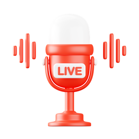Podcast ao vivo  3D Icon