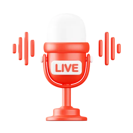 Podcast ao vivo  3D Icon