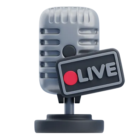 Podcast ao vivo  3D Icon