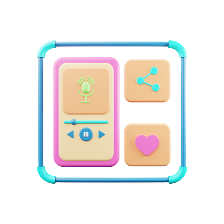 Podcast App  3D Icon
