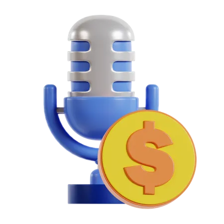 Argent des podcasts  3D Icon