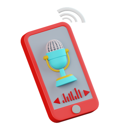 Podcast auf dem Smartphone  3D Icon