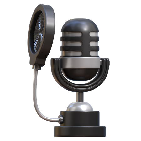 Podcast avec microphone  3D Icon
