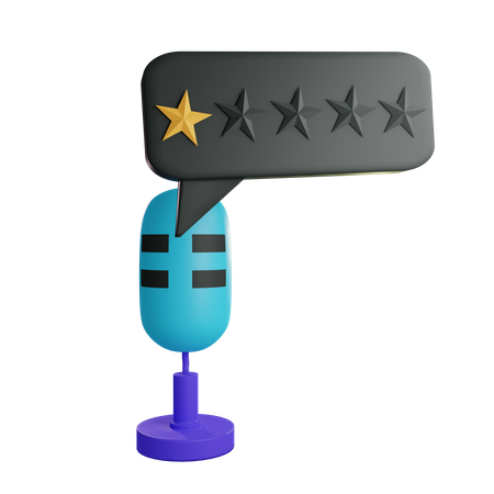 Podcast Bad Rating  3D Illustration